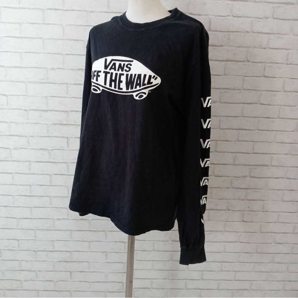 Vans Black Long Sleeve Tee with Logo